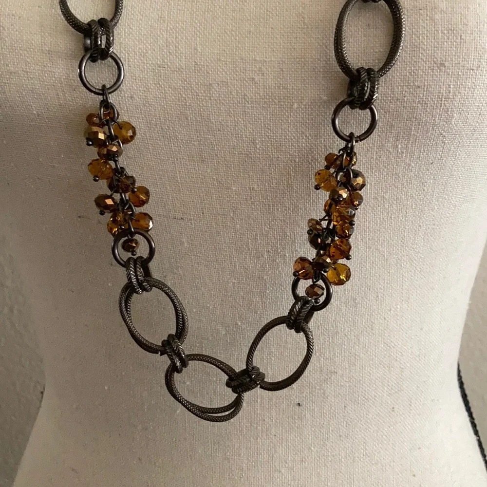 Orange Beaded Accent Necklace